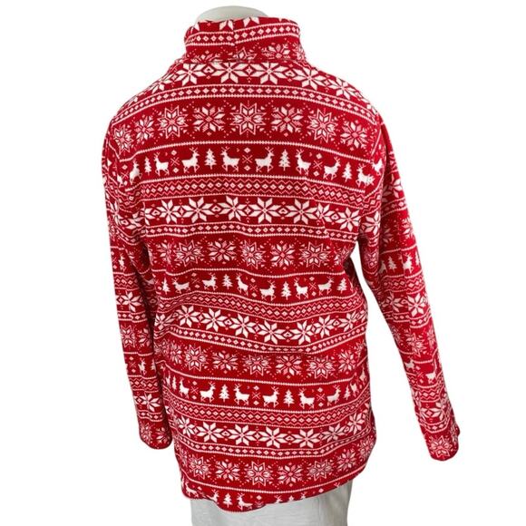 Lands' End Women's Red Fair Isle Turtleneck Long Sleeve Christmas Sweater Sz XL - Picture 3 of 5